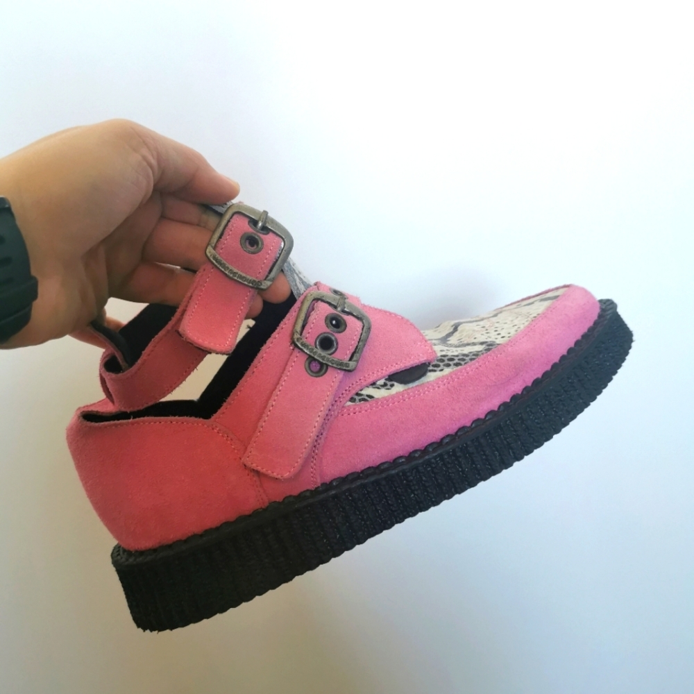 UNDERGROUND | Pink and snakeskin creeper shoes
